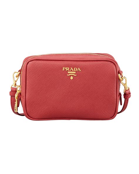 prada saffiano mini zip crossbody bag red fuoco|prada mini triangle crossbody bag.